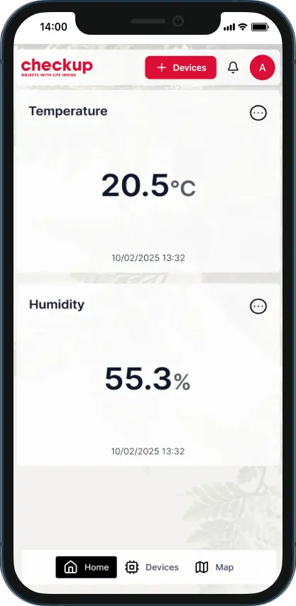 Check Up su smartphone, con temperatura e umidità in tempo reale